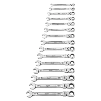 MAX BITE™ SPÄRRNYCKELSATS MED LEDAT HUVUD - 15PC MAXBITE FLEX HEAD SPANNER SET