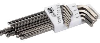 lnsexnyckelsals i tum-dimensioner, lång modell med kula, svar